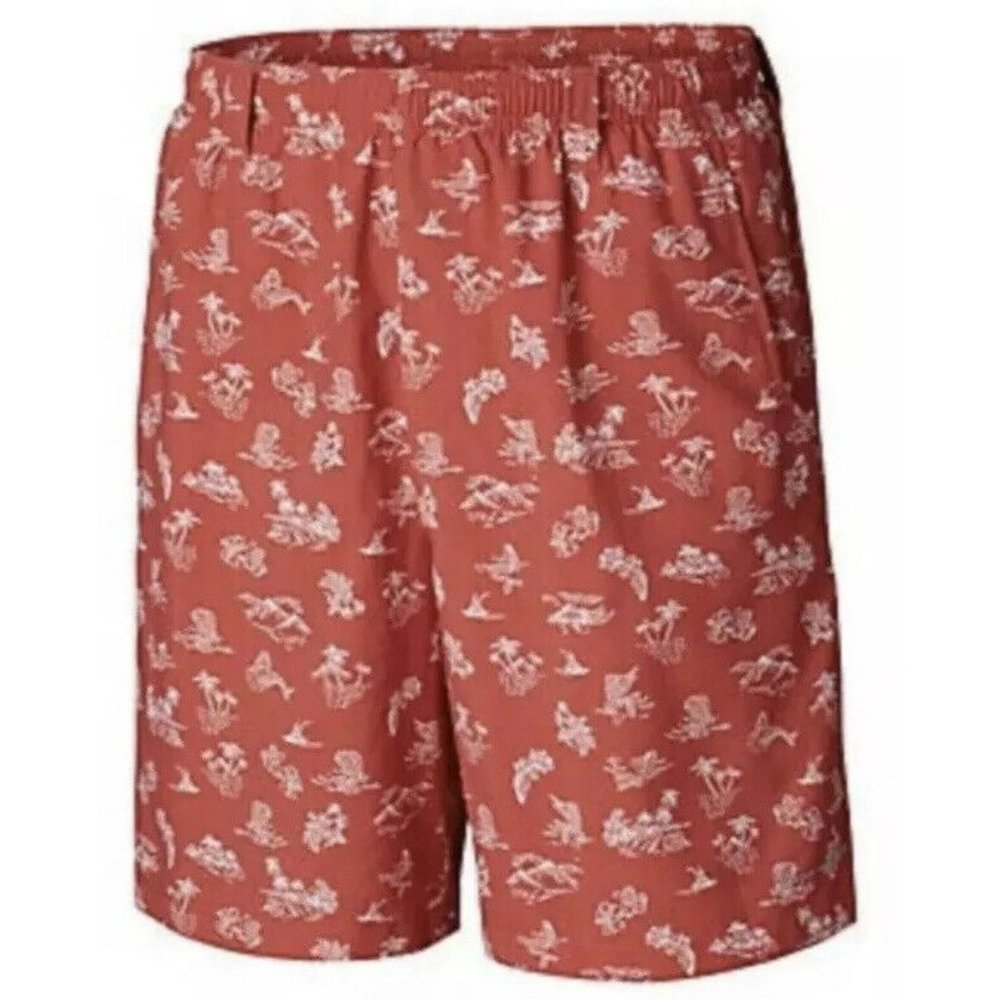 New COLUMBIA PFG Super Backcast Water Liner Shorts Hawaiian Fish Omni‎ Shade LRG